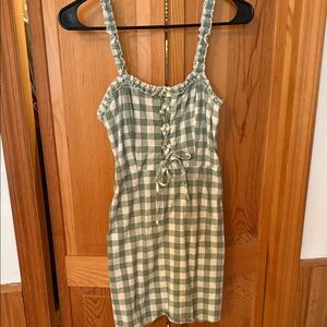 Green Checkered Mini Dress